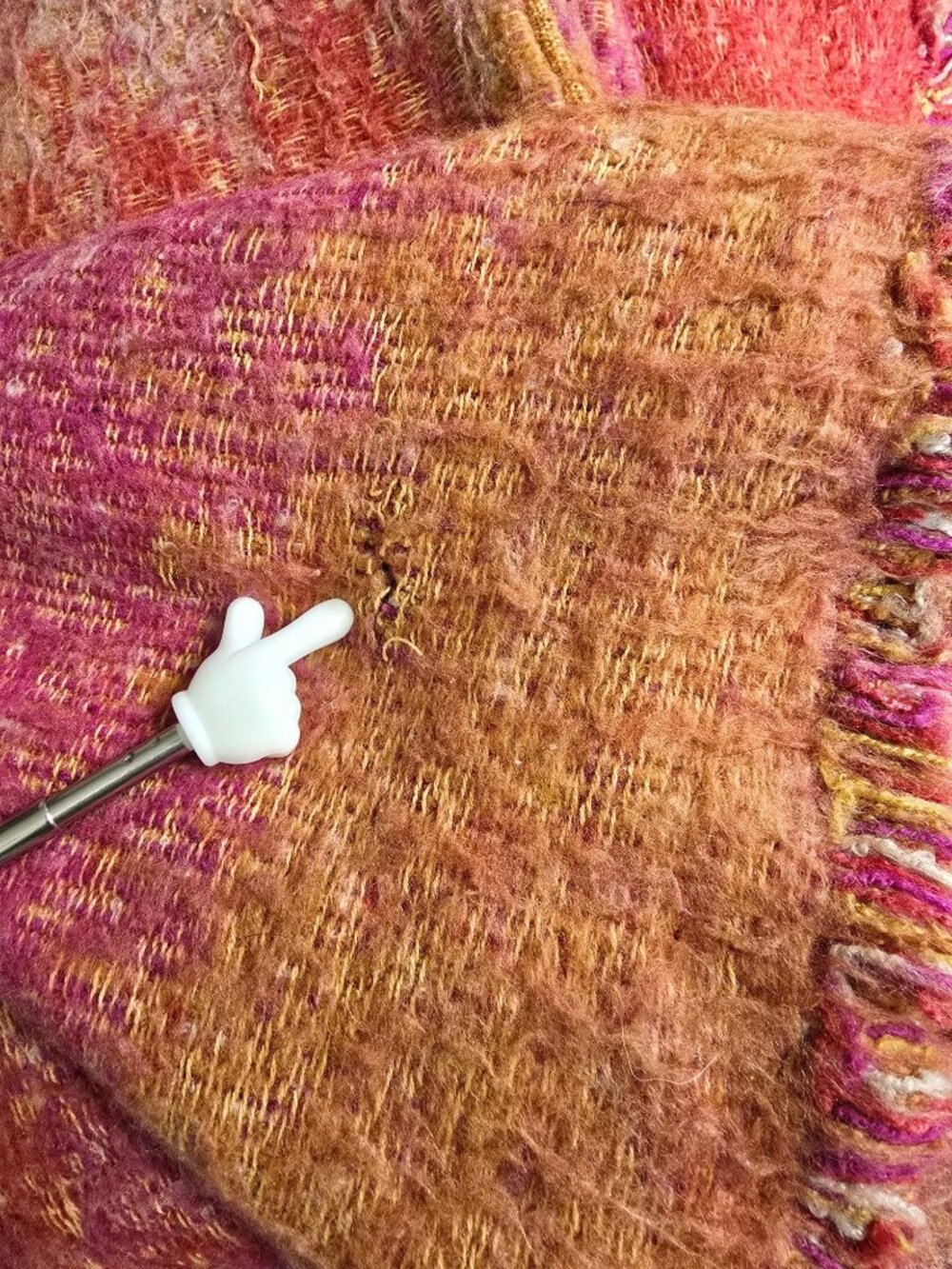 Anthropologie Tania Throw Blanket & Pillow Covers Red/Orange Ombre - Picture 8 of 8